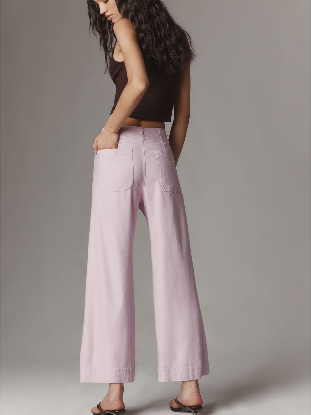 Anthropologie’s Maeve The Colette Soft Pink Wide-Leg Cropped Pants - Picture 3 of 11